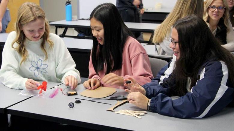 Students begin planning and assembling their electric vehicle during Discover Engineering Day at Penn State DuBois.